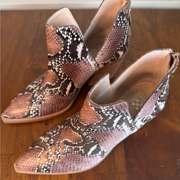 Vince Camuto Shoes - Vince Camuto Brown Snakeskin Ankle Booties